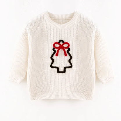 Cozy Christmas Embroidered White Sweaters – Festive & Fun for Winter
