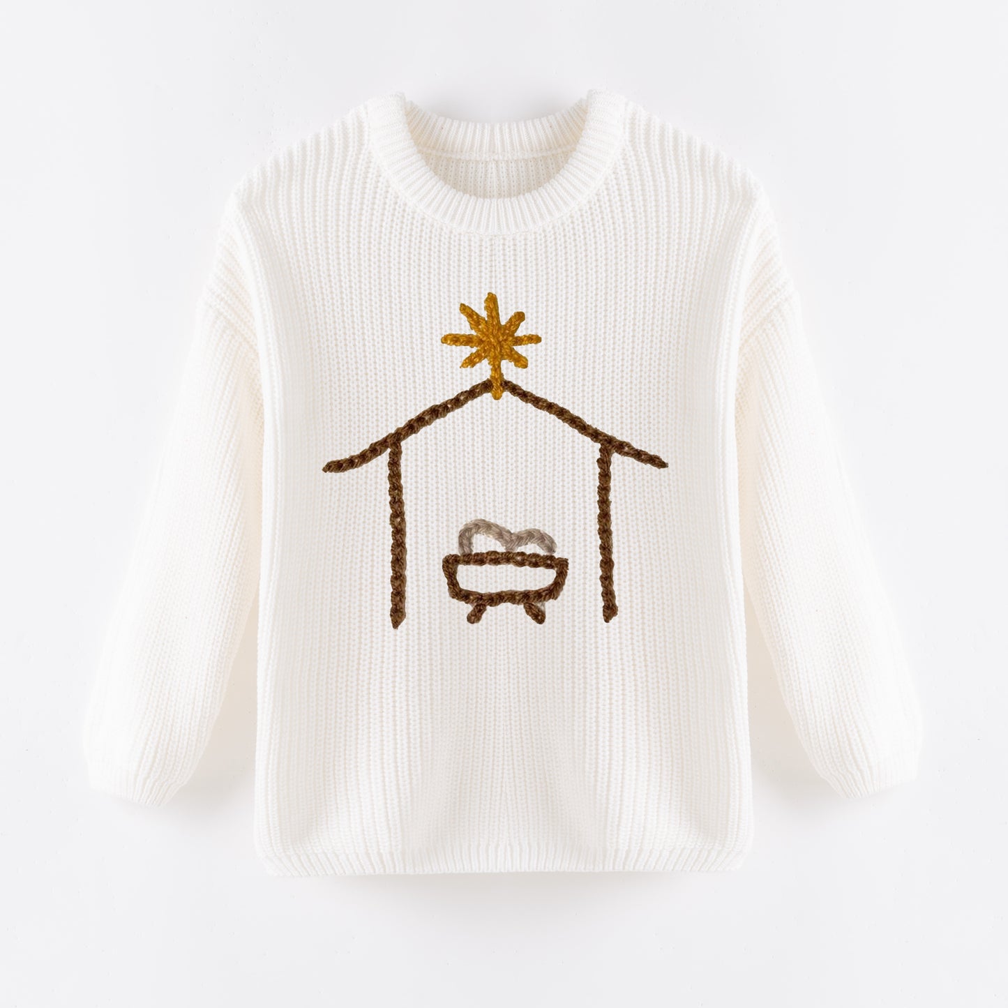 Cozy Christmas Embroidered White Sweaters – Festive & Fun for Winter