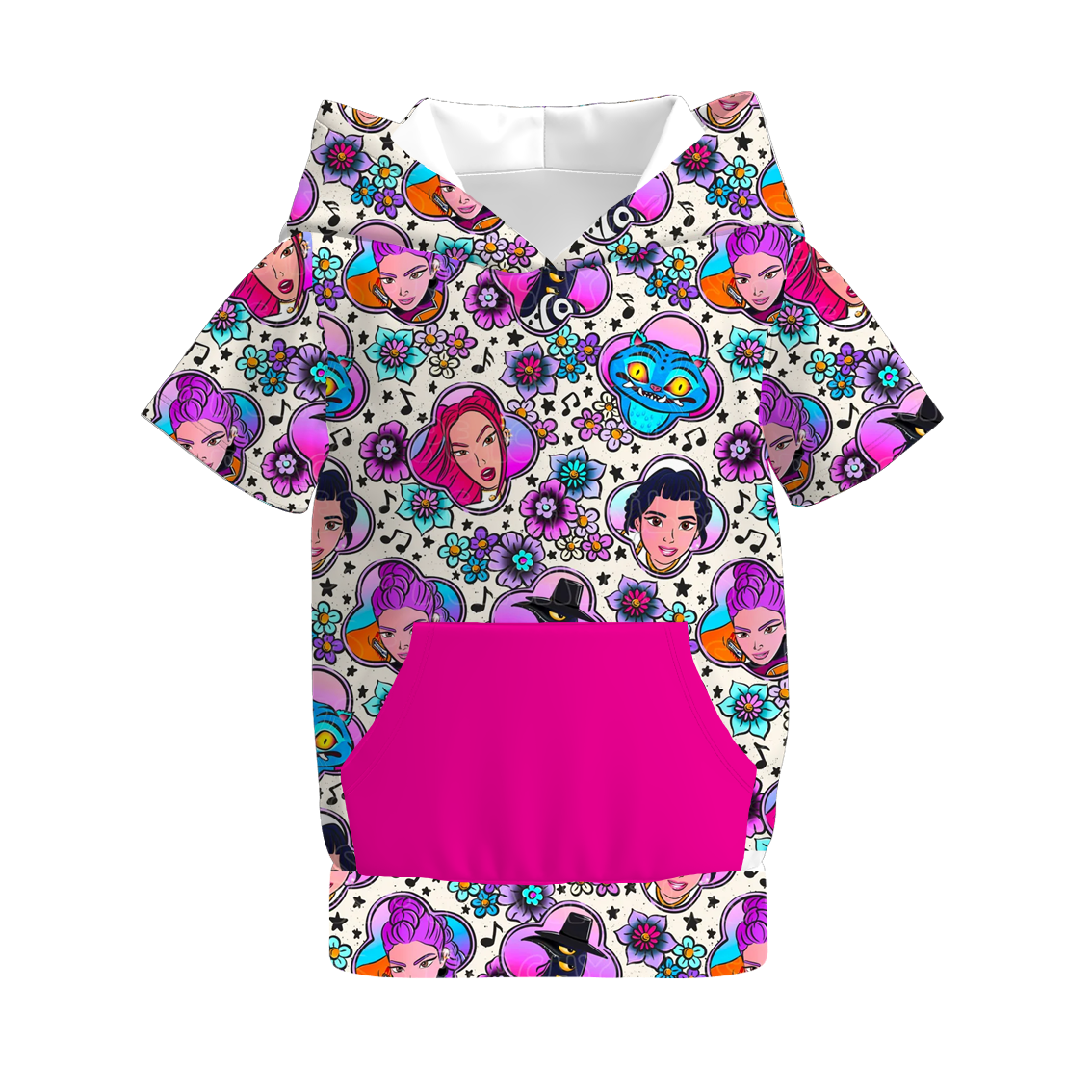Girls Fall KDH Hot Pink Dress Skirt Set Hoodies Collection