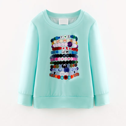 2025 Fall Girls Mint Taylor Swift Printed Sweatshirt