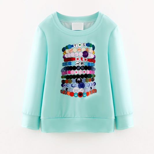 2025 Fall Girls Mint Taylor Swift Printed Sweatshirt
