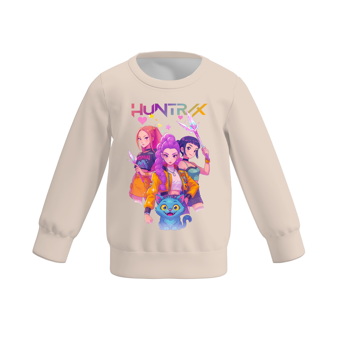 2025 Fall Girls Kpop Demon Hunters Print Milk Silk Sweatershirt