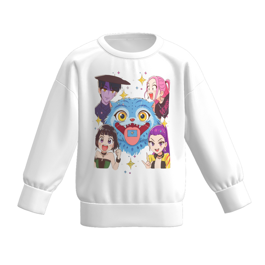 Girls Fall Kpop Demon Hunters Print Long Sleeves Top