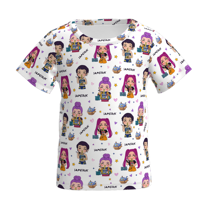 Girls Fall Kpop Demon Hunter Short Sleeves Top