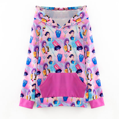 2025 Fall Girls Kpop Demon Hunter Printed Pocket Hoodie