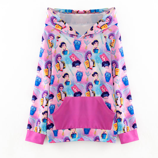 2025 Fall Girls Kpop Demon Hunter Printed Pocket Hoodie