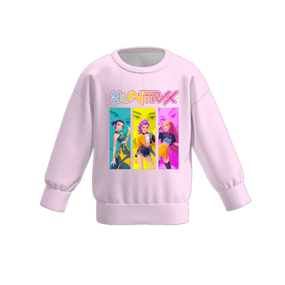 Girls Fall Kpop Demon Hunters Cartoon Print Milk Silk Sweatshirts
