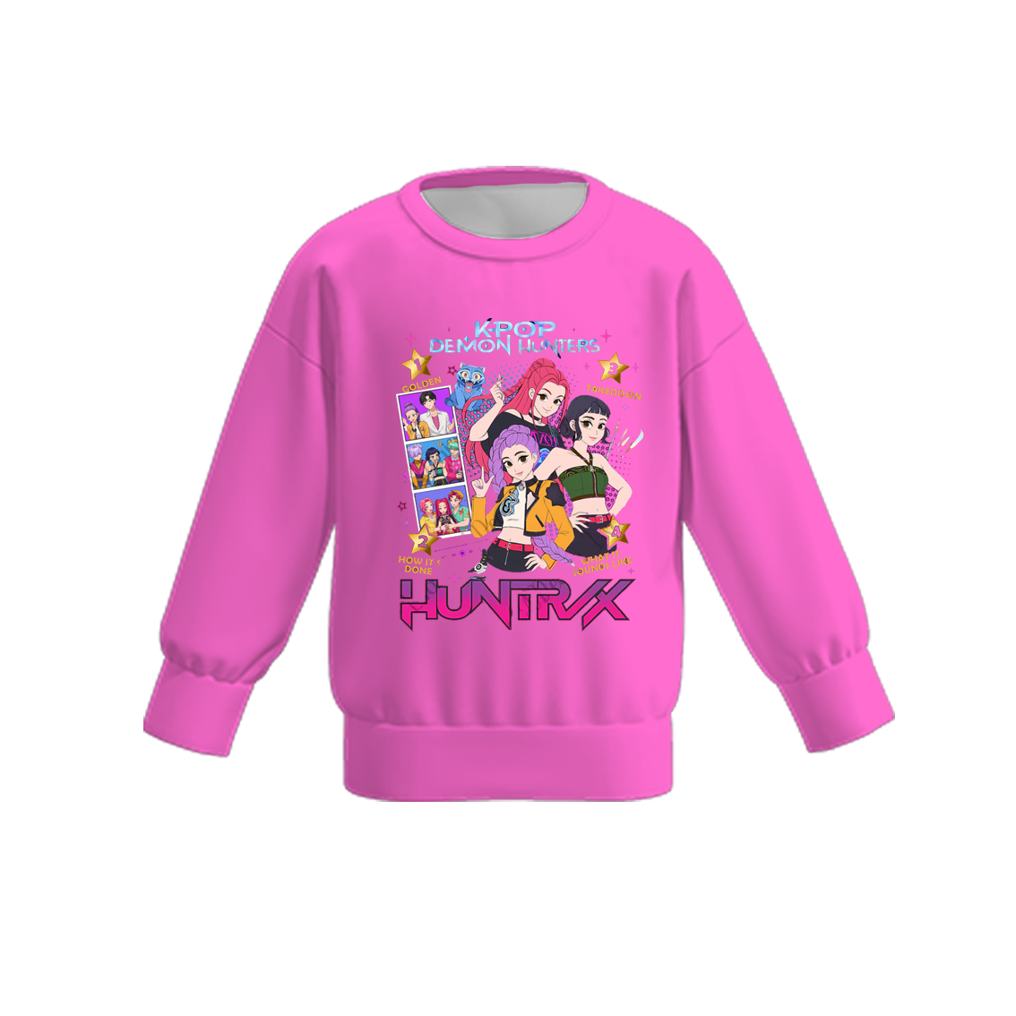 Kpop Demon Hunters Print Girls Fall Long Sleeves Top