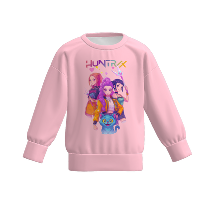 Mommy and Me Fall Kpop Demon Hunters Print Pink Black Tops