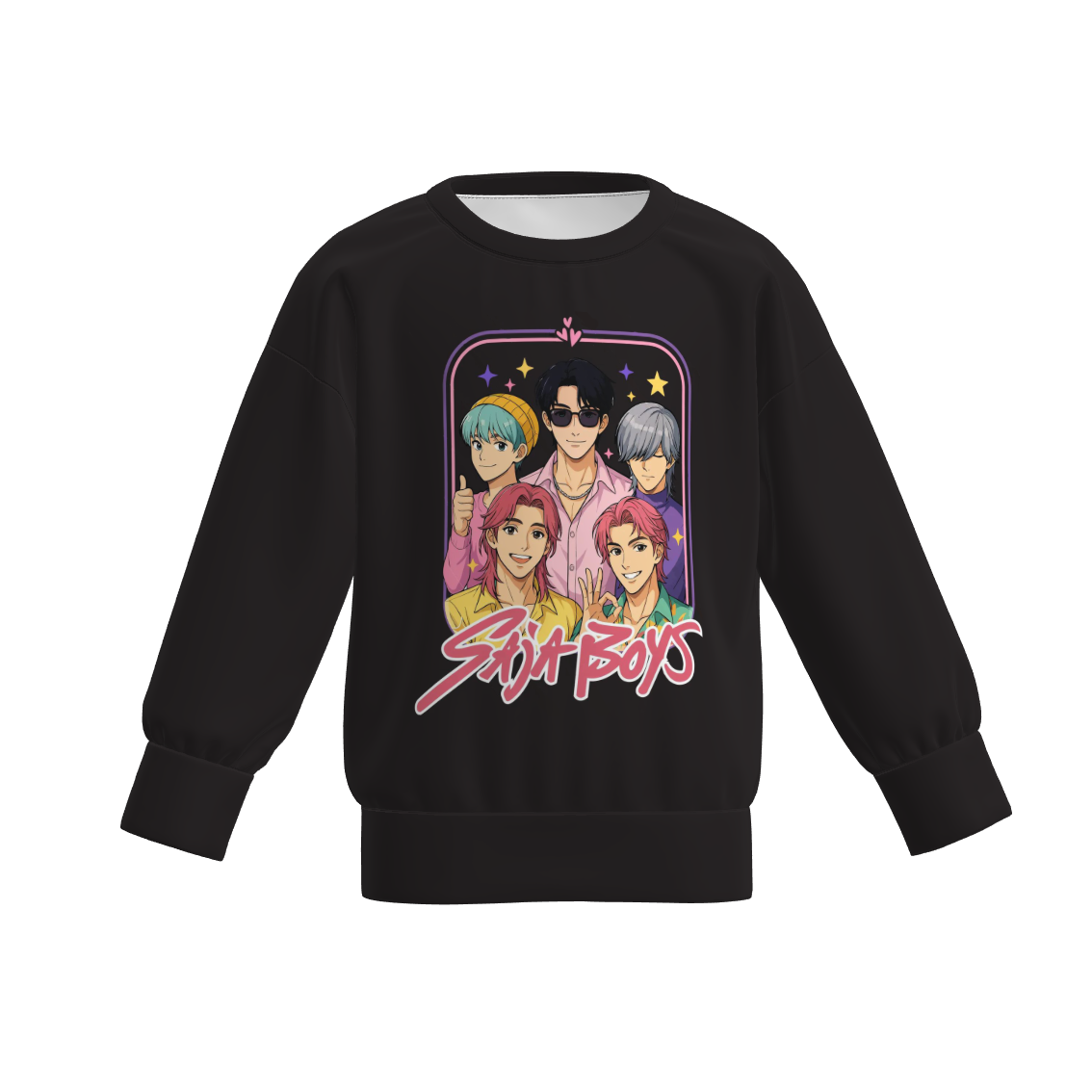 Mommy and Me Fall Kpop Demon Hunters Print Pink Black Tops