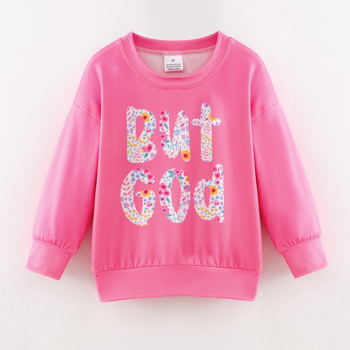 2026 Mommy And Me BUT GOD Floral Print Pink Sweatshirts