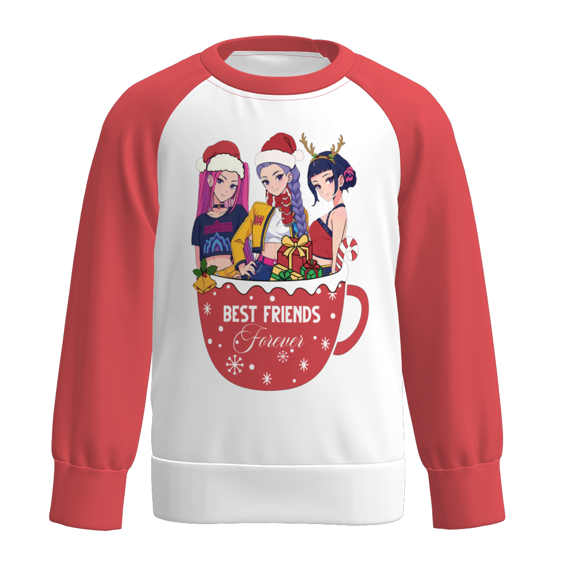 Girls Winter Kpop Demon Hunter Print Fashion Sweatshirts