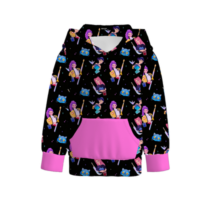 Kpop Demon Hunter Print Long Sleeves Pocket Hoodies For Kids