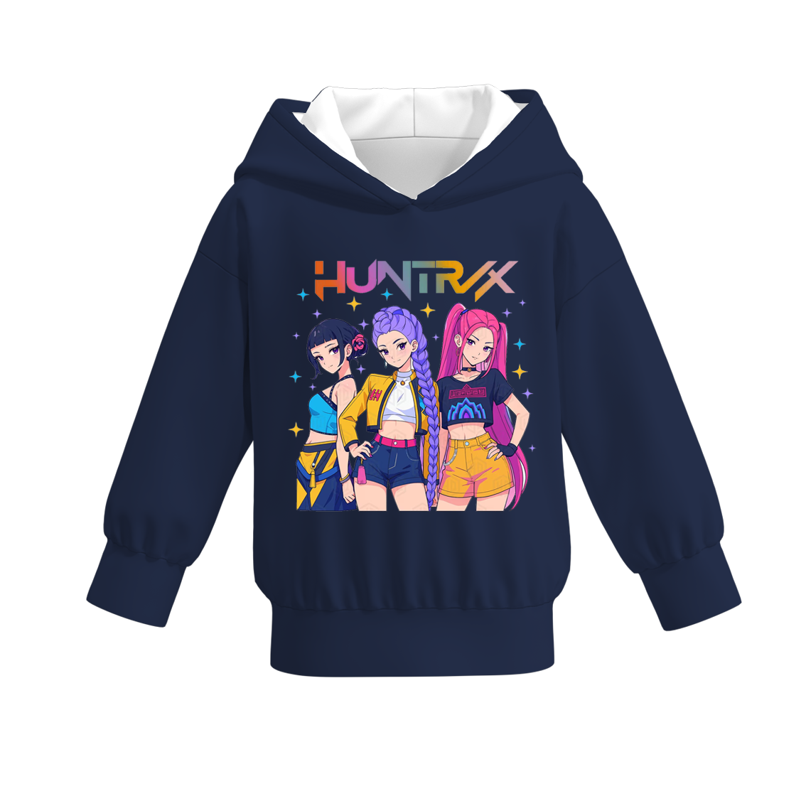 Kpop Demon Hunter Print Long Sleeves Cute Hoodies For Kids