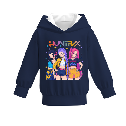 Kpop Demon Hunter Print Long Sleeves Cute Hoodies For Kids