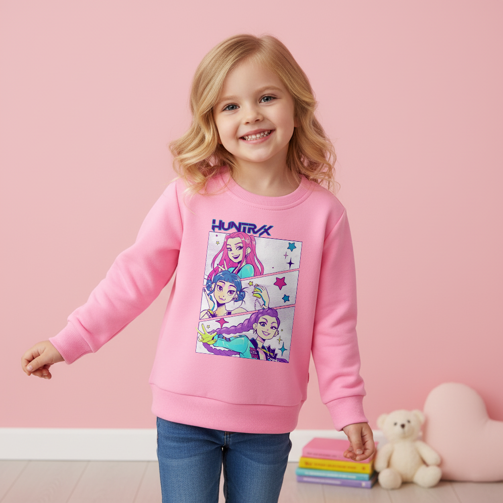 2026 Spring K-pop Demon Hunter Pink Black Sweatshirts Collection