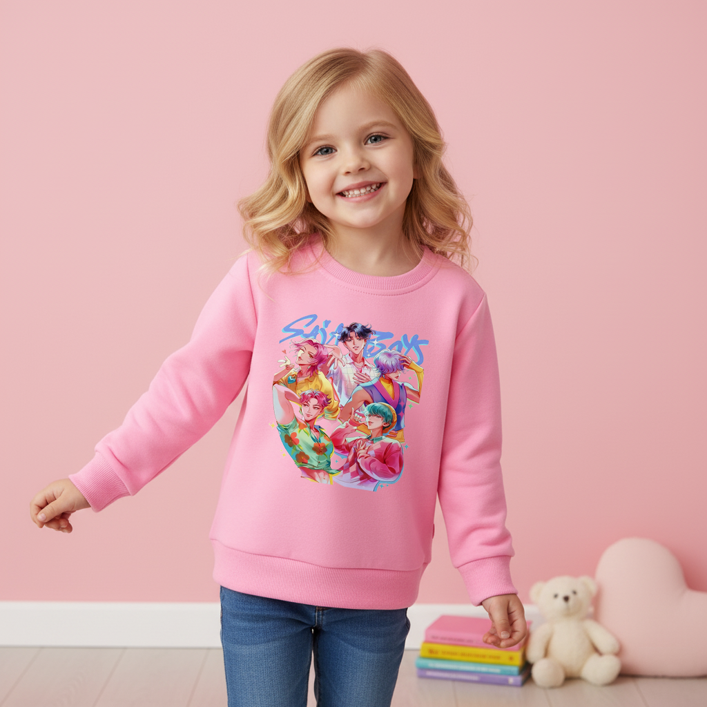 2026 Spring K-pop Demon Hunter Pink Black Sweatshirts Collection