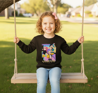 2026 Spring K-pop Demon Hunter Pink Black Sweatshirts Collection