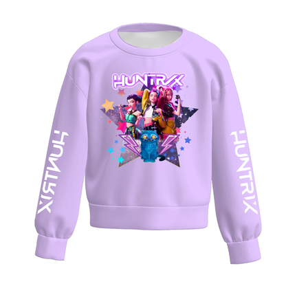 Girls Spring K-pop Demon Hunter Print Sweatshirt Collection
