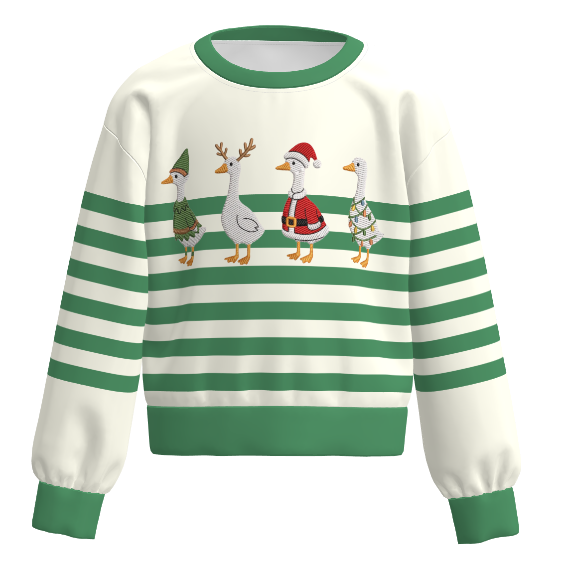 Girls Christmas Graphic Sweatshirt – Holiday Striped Long Sleeve Pullover Top, Merry Christmas Bow & Festive Print