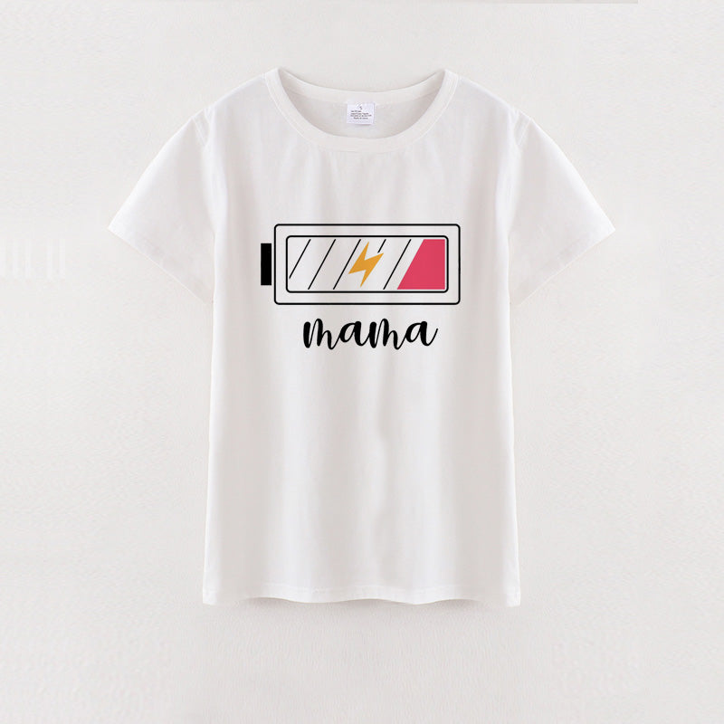 Mother's Day MAMA MINI Cute Print Cotton T-Shirt