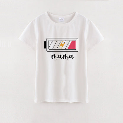 Mother's Day MAMA MINI Cute Print Cotton T-Shirt