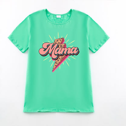 Mother's Day MAMA MINI Light Print Mint Cotton T-Shirt