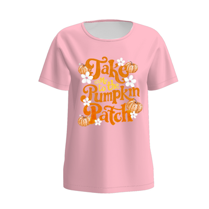 Girls Fall TAKE PUMPKIN PATCH Print Dress Outfit Set Mommy Top