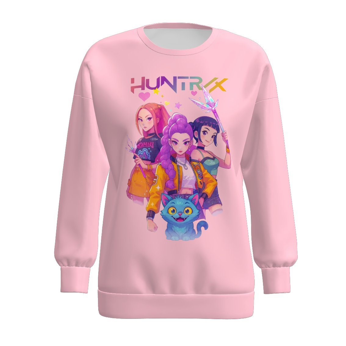 Mommy and Me Fall Kpop Demon Hunters Print Pink Black Tops