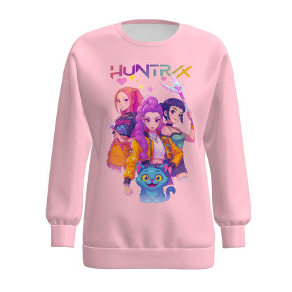 Mommy and Me Fall Kpop Demon Hunters Print Pink Black Tops
