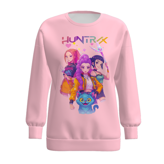 Mommy and Me Fall Kpop Demon Hunters Print Pink Black Tops