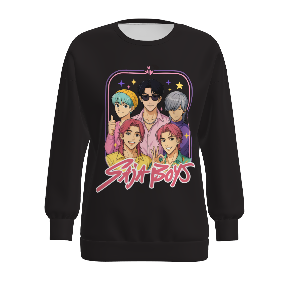 Mommy and Me Fall Kpop Demon Hunters Print Pink Black Tops