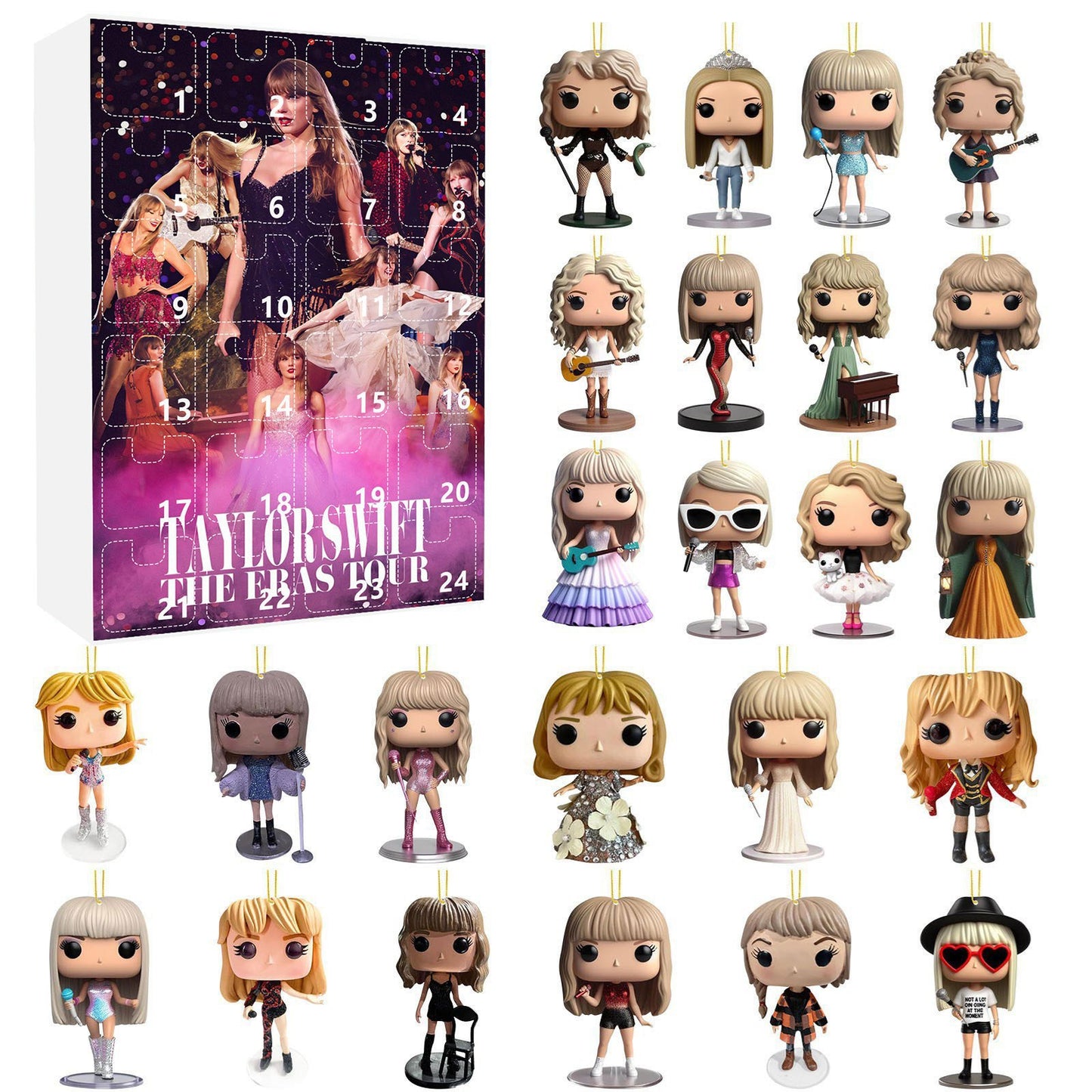 Christmas 2025 Taylor Swift Advent Calendar Blind Box Q-Version Acrylic Figures Set 24Pcs