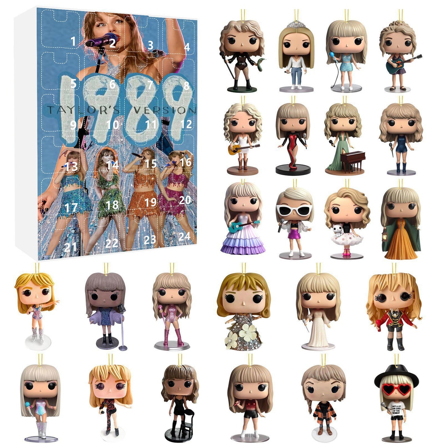 Christmas 2025 Taylor Swift Advent Calendar Blind Box Q-Version Acrylic Figures Set 24Pcs