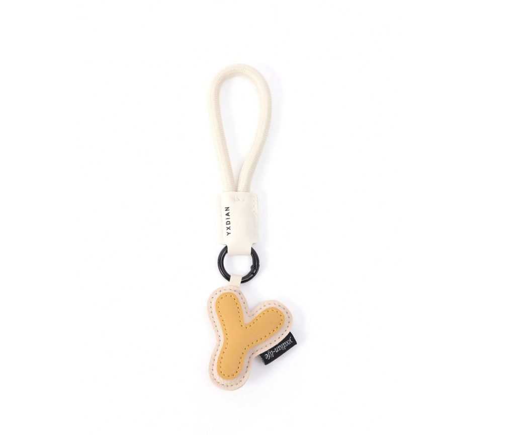 PU Leather 3D Letter A-Z Keychain, Bag & Backpack Charm