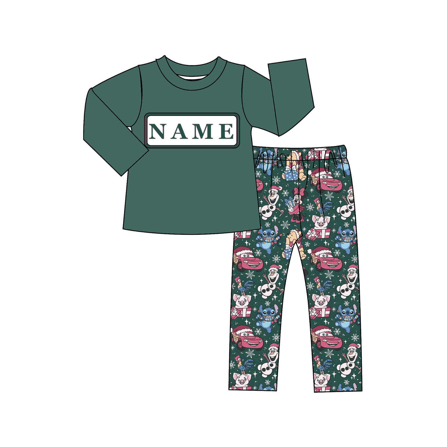 Christmas Smocked Snowman Outfit Collection – Custom Name Embroidery