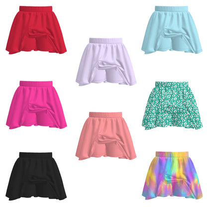 Grils Summer Outdoor Soft Muti-Colors Athletic Skirt
