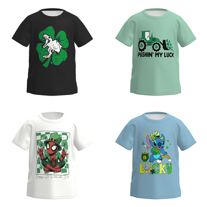 Boys Summer St.Patrick's Day Print Short Sleeves Top