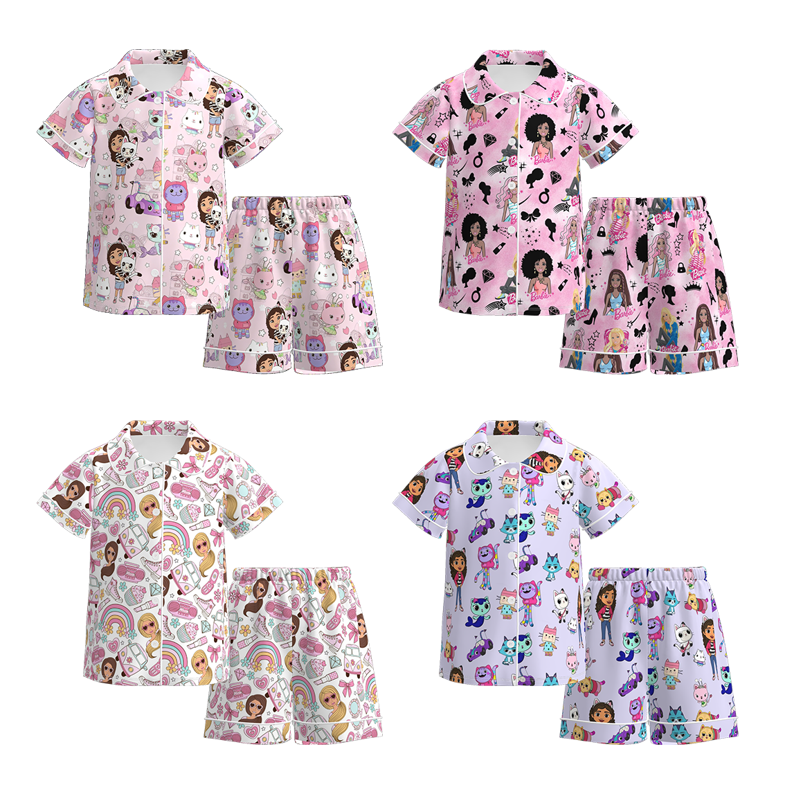 2026 Girls Spring Kpop Demon Hunter Print Pajamas Set