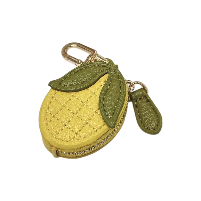 PU Leather Fruit-Shaped Mini Coin Pouch – Zipper Wallet Bag Charm