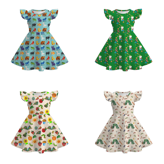 Spring Summer Animals Print Milk Silk Dress