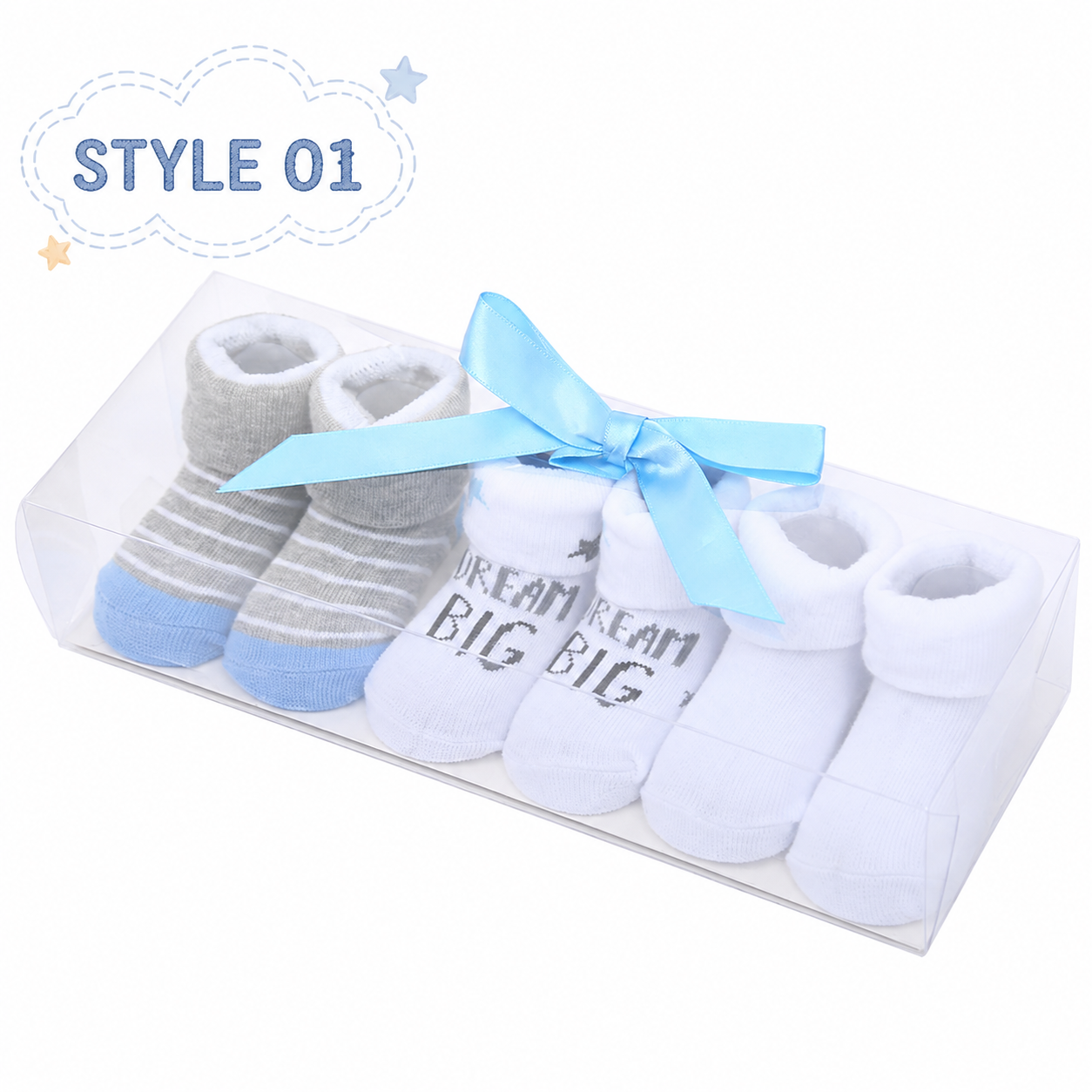 3-Pair Baby Socks Gift Set – Cute Bootie Socks for Boys & Girls