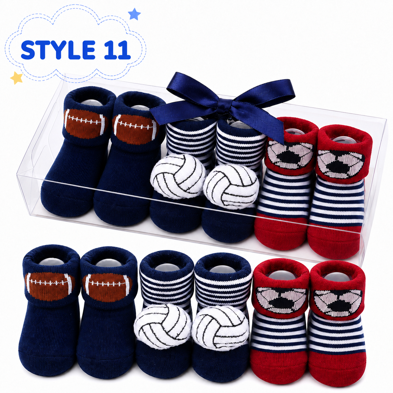 3-Pair Baby Socks Gift Set – Cute Bootie Socks for Boys & Girls