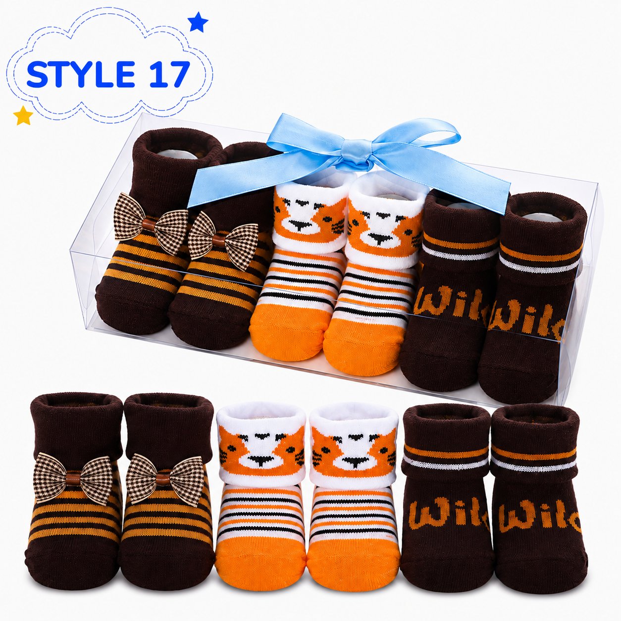 3-Pair Baby Socks Gift Set – Cute Bootie Socks for Boys & Girls