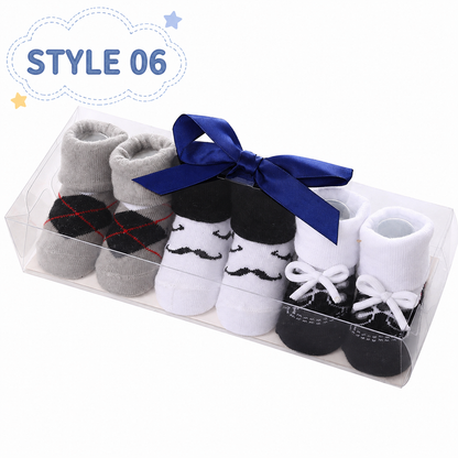 3-Pair Baby Socks Gift Set – Cute Bootie Socks for Boys & Girls