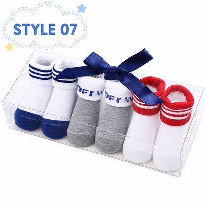 3-Pair Baby Socks Gift Set – Cute Bootie Socks for Boys & Girls