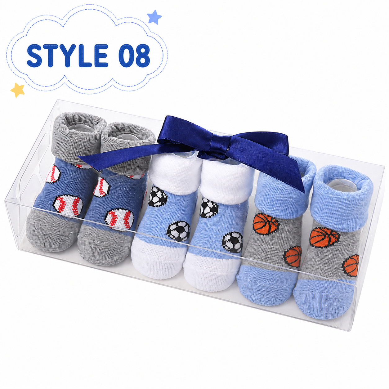 3-Pair Baby Socks Gift Set – Cute Bootie Socks for Boys & Girls