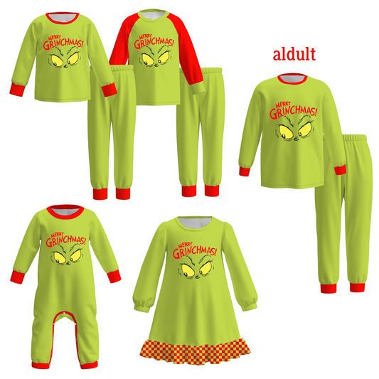 Christmas Family Matching Pajamas – Grinch Print