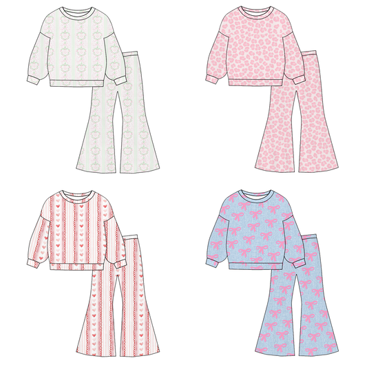 2026 V-Days Spring Heart Sweatshirt Pant Set Collection