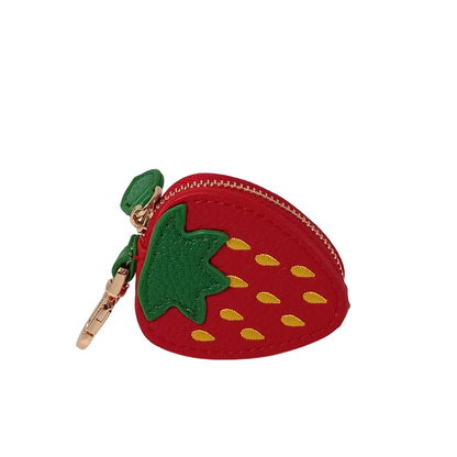 PU Leather Fruit-Shaped Mini Coin Pouch – Zipper Wallet Bag Charm
